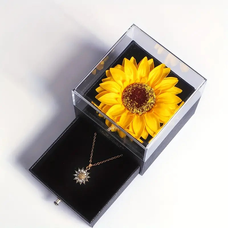 Forever Sunflower Necklace Gift Box Set