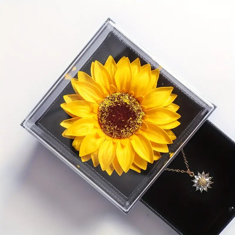 Forever Sunflower Necklace Gift Box Set