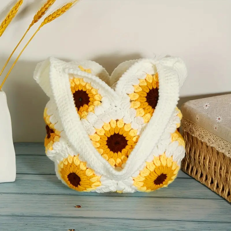 Handmade Crochet Sunflower Purse