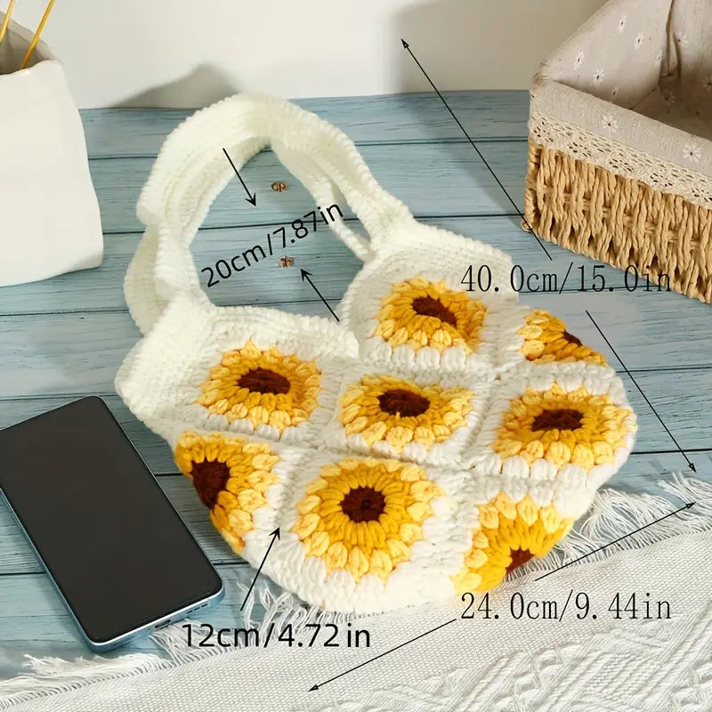 Handmade Crochet Sunflower Purse