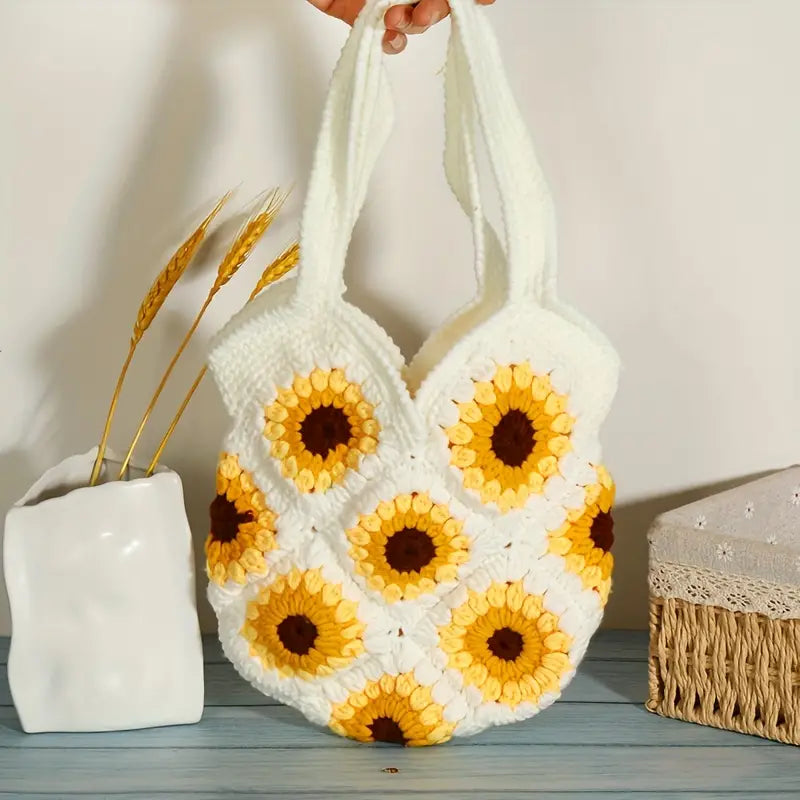 Handmade Crochet Sunflower Purse