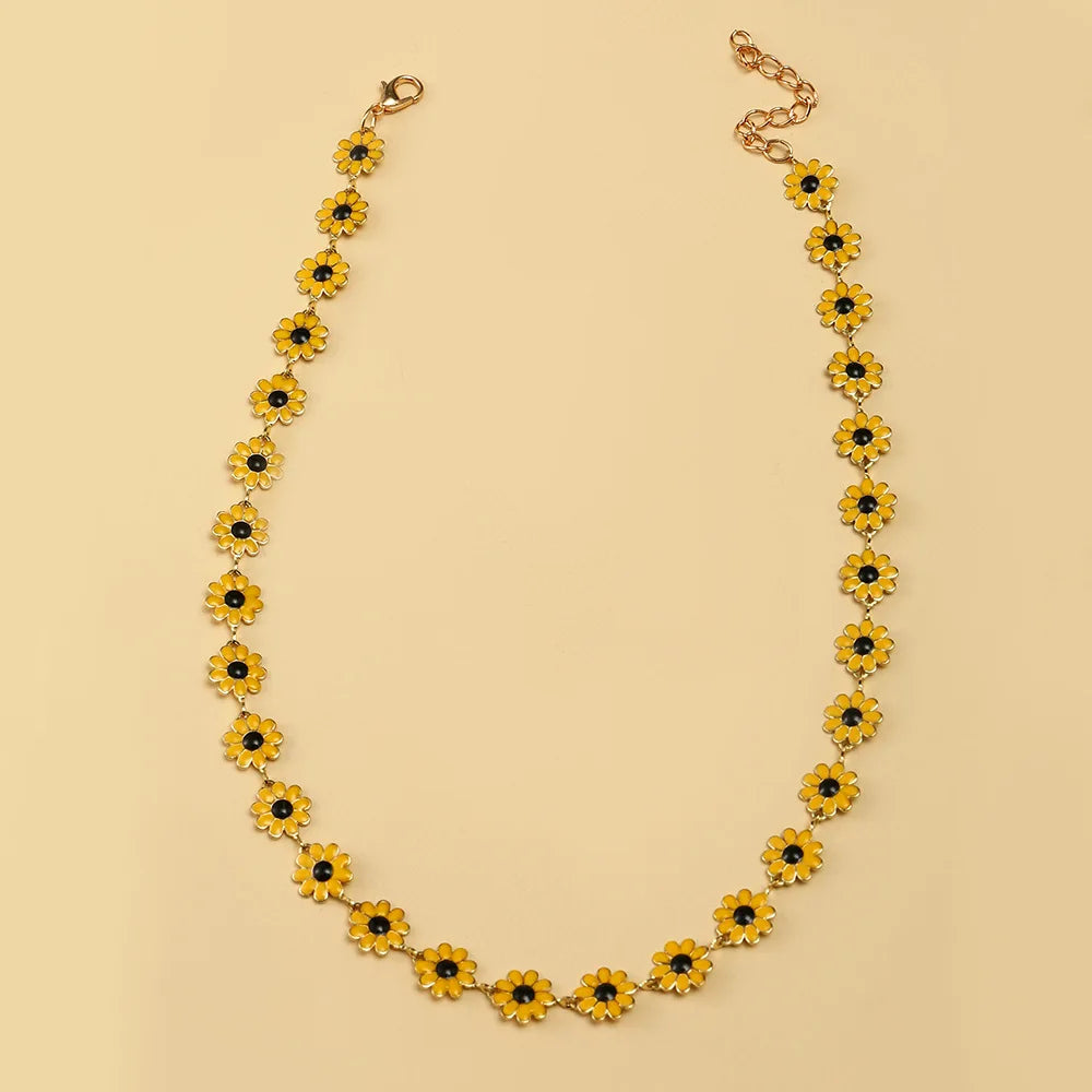 Sunflower Golden Necklaces