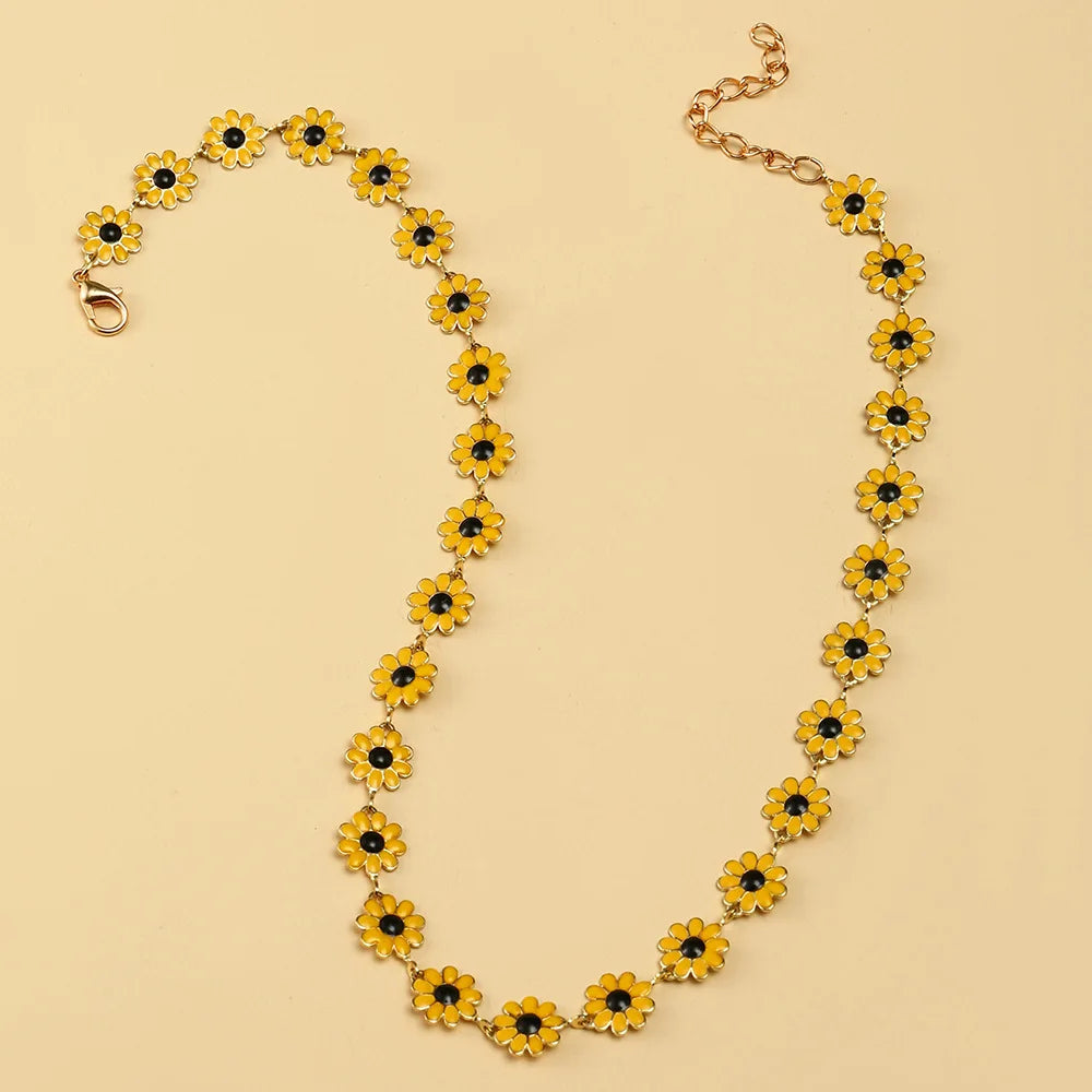 Sunflower Golden Necklaces